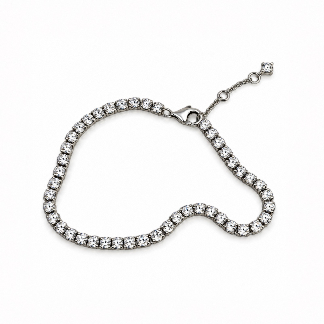 Pandora Sparkling Tennis Bracelet | Sterling Silver | Adjustable 16–18cm #72082 Pandora Sparkling Tennis Bracelet | Sterling Silver | Adjustable 16–18cm #72082