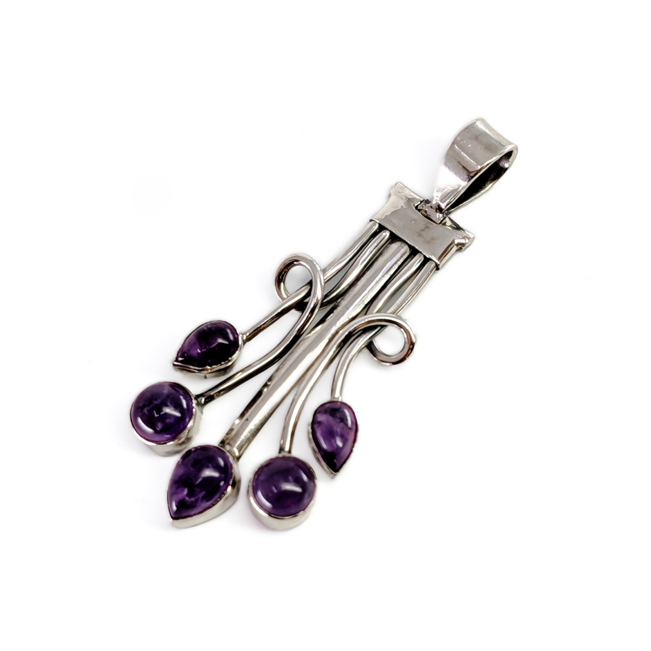 Sterling Silver Amethyst Handmade Pendant | 10.3g | 60mm #71939 Sterling Silver Amethyst Handmade Pendant | 10.3g | 60mm #71939 - Image 2