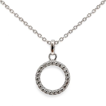Monty's Sterling Silver CZ Circle Necklace | 3.0g | 40–45cm #54139