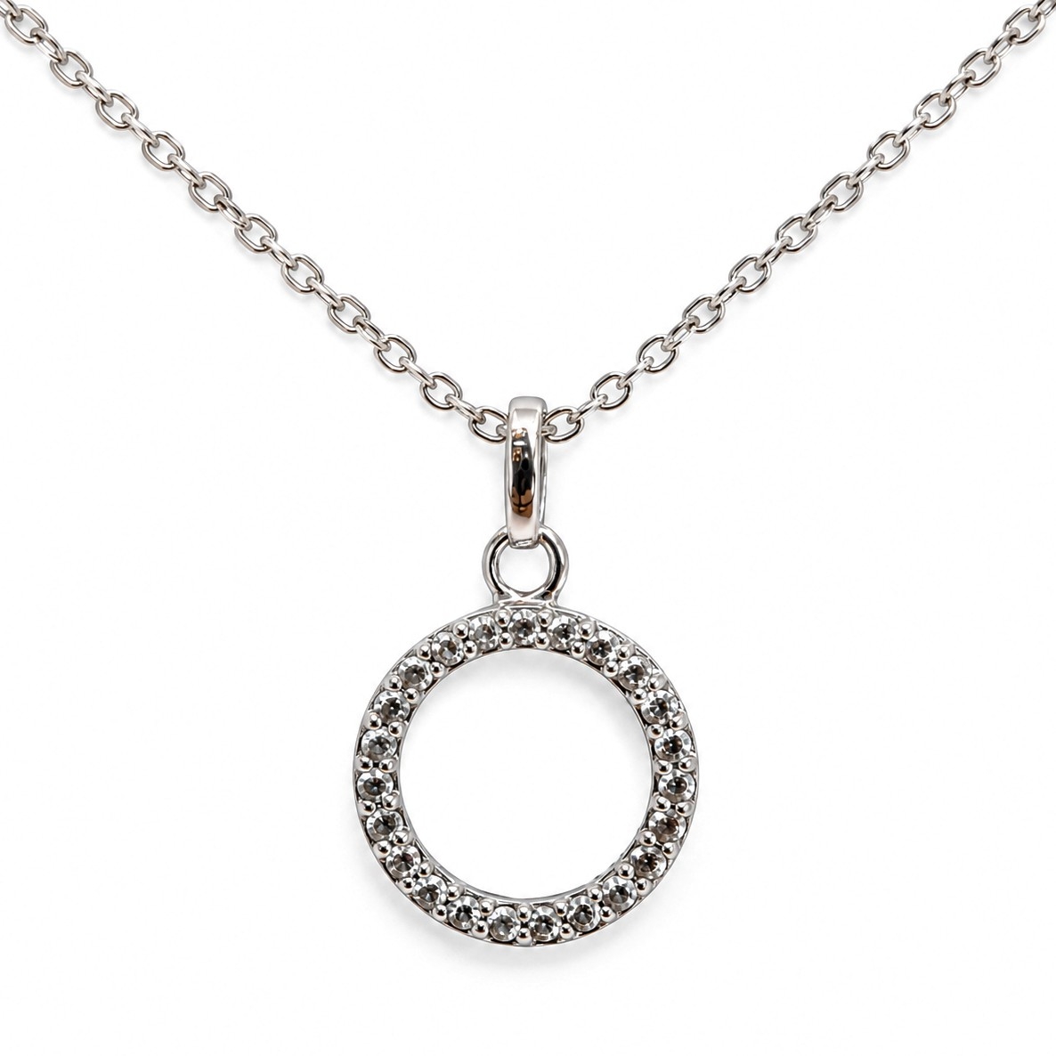 Sterling Silver CZ Circle Necklace | 3.0g | 40–45cm #54139 Sterling Silver CZ Circle Necklace | 3.0g | 40–45cm #54139