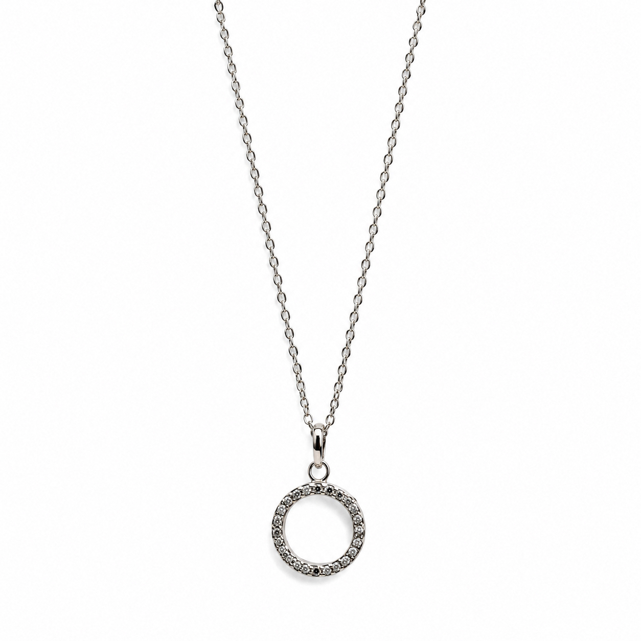 Sterling Silver CZ Circle Necklace | 3.0g | 40–45cm #54139 Sterling Silver CZ Circle Necklace | 3.0g | 40–45cm #54139 - Image 2