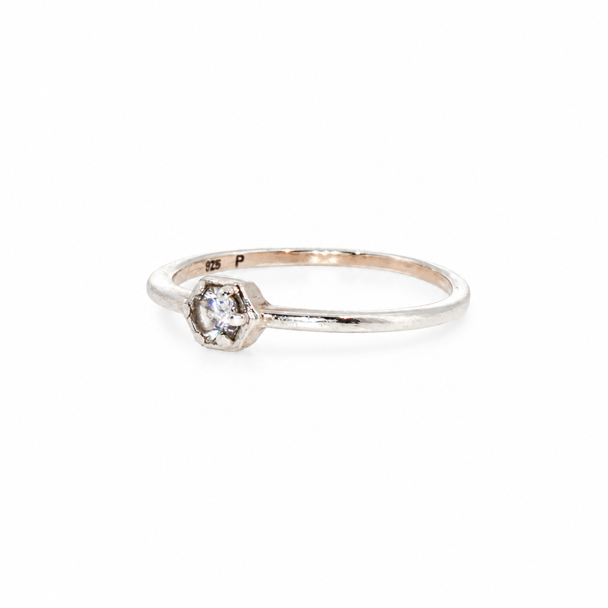 Sterling Silver CZ Solitaire Ring | 1.3g | Size O #71922 Sterling Silver CZ Solitaire Ring | 1.3g | Size O #71922 - Image 2