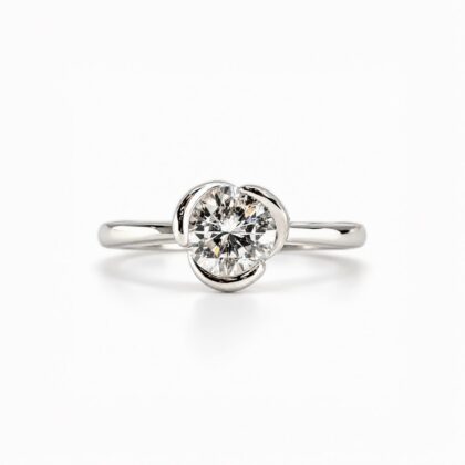 Sterling Silver CZ Solitaire Ring | 2.3g | Size O #72186