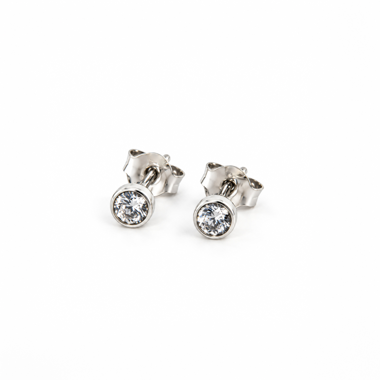 Sterling Silver CZ Stud Earrings | 0.5g | 3.7mm #71930 Sterling Silver CZ Stud Earrings | 0.5g | 3.7mm #71930