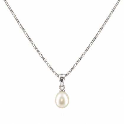 Sterling Silver Chain & Pearl Pendant | 2.4g | 45cm | 6mm Pearl #71948