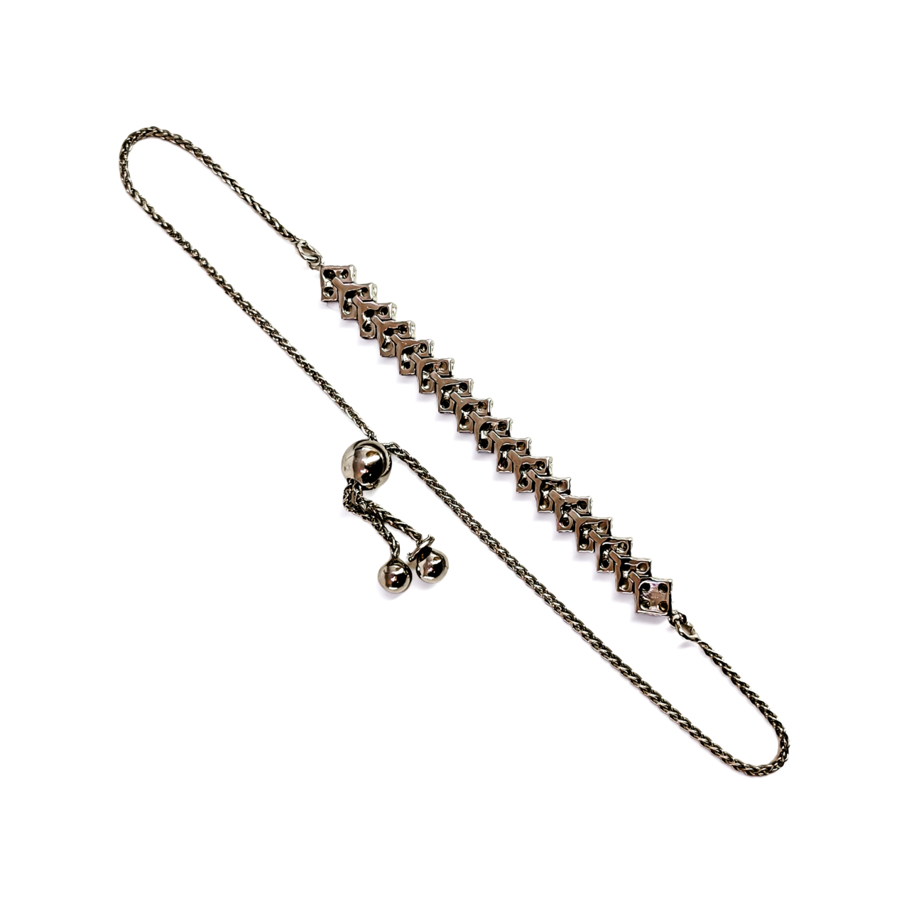 Sterling Silver Diamond Adjustable Bracelet | 5.5g | 5.6mm #72169 Sterling Silver Diamond Adjustable Bracelet | 5.5g | 5.6mm #72169 - Image 3