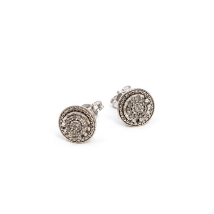 Sterling Silver Diamond Stud Earrings | 1.5g | 8.6mm #72326-29