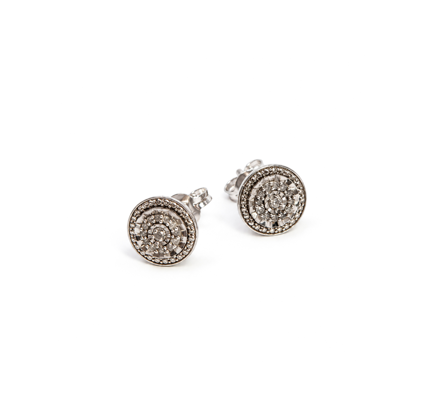 Sterling Silver Diamond Stud Earrings | 1.5g | 8.6mm #72326-29 Sterling Silver Diamond Stud Earrings | 1.5g | 8.6mm #72326-29
