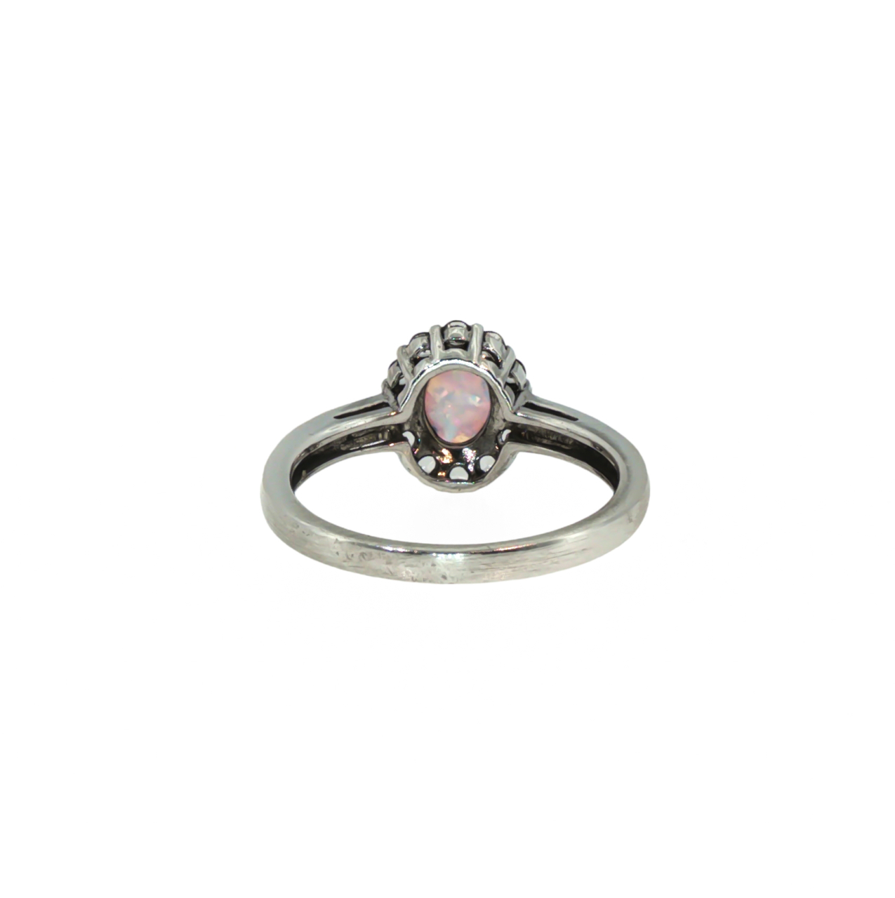 Sterling Silver Lab-Grown Opal & Diamond Ring | 2.6g | Size N1/2 #72167 Sterling Silver Lab-Grown Opal & Diamond Ring | 2.6g | Size N1/2 #72167 - Image 5