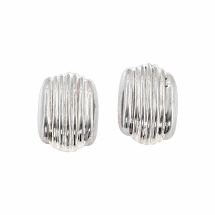 Monty's Sterling Silver Oversized Ribbed Earrings | 11.2g | 33 x 22mm #71231-48