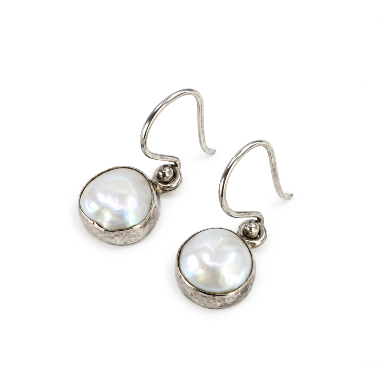Sterling Silver Pearl Dangle Earrings | 3.3g | 9.5mm #71958 Sterling Silver Pearl Dangle Earrings | 3.3g | 9.5mm #71958 - Image 2