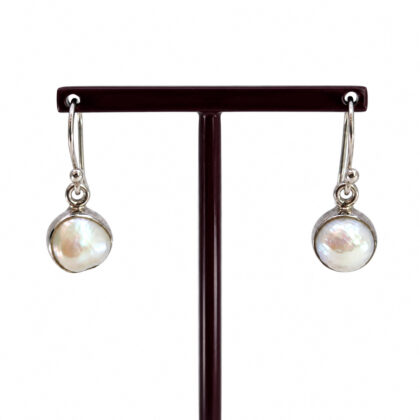 Sterling Silver Pearl Dangle Earrings | 3.3g | 9.5mm #71958