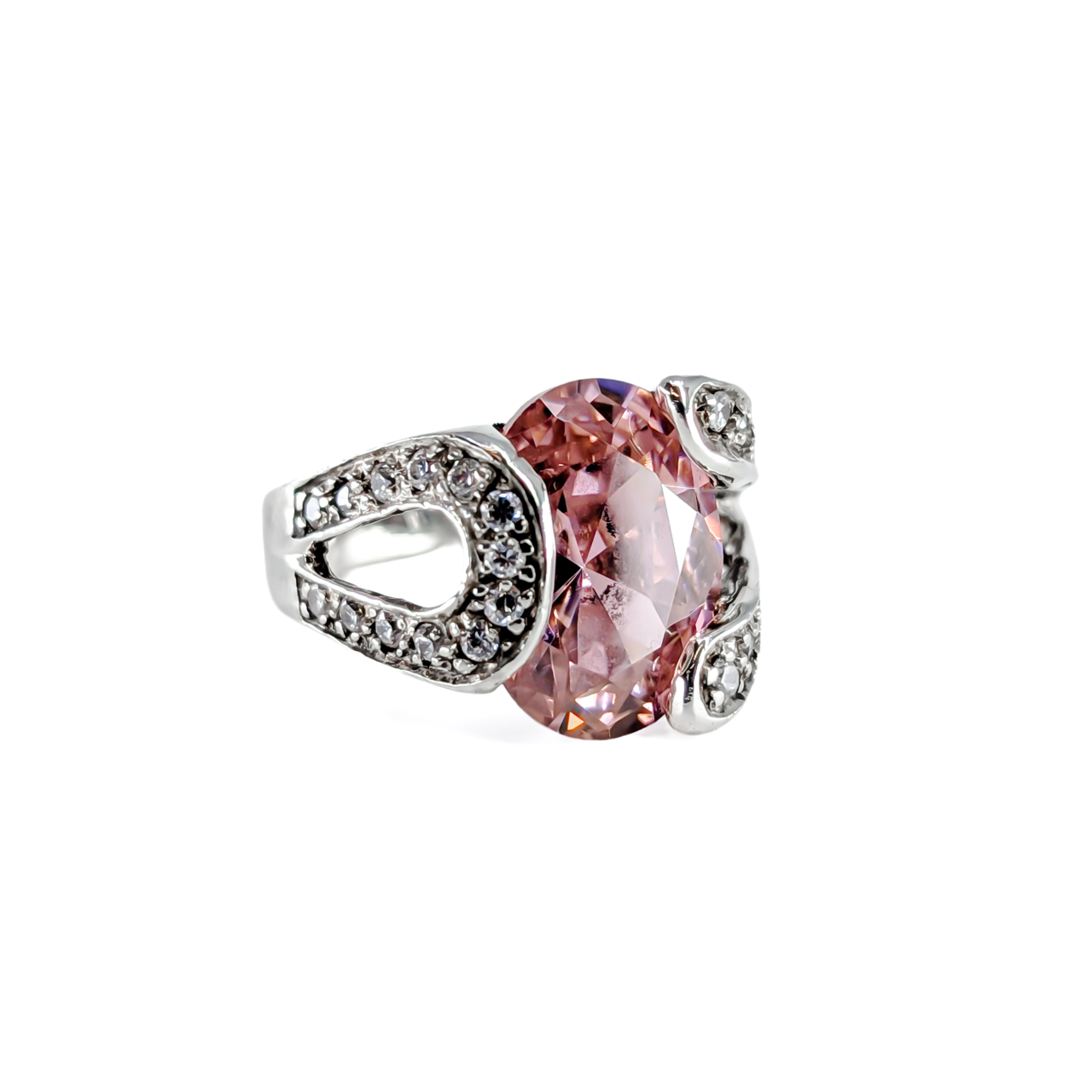 Sterling Silver Pink & White CZ Statement Ring | 11.9g | Size P #72002 Sterling Silver Pink & White CZ Statement Ring | 11.9g | Size P #72002 - Image 2