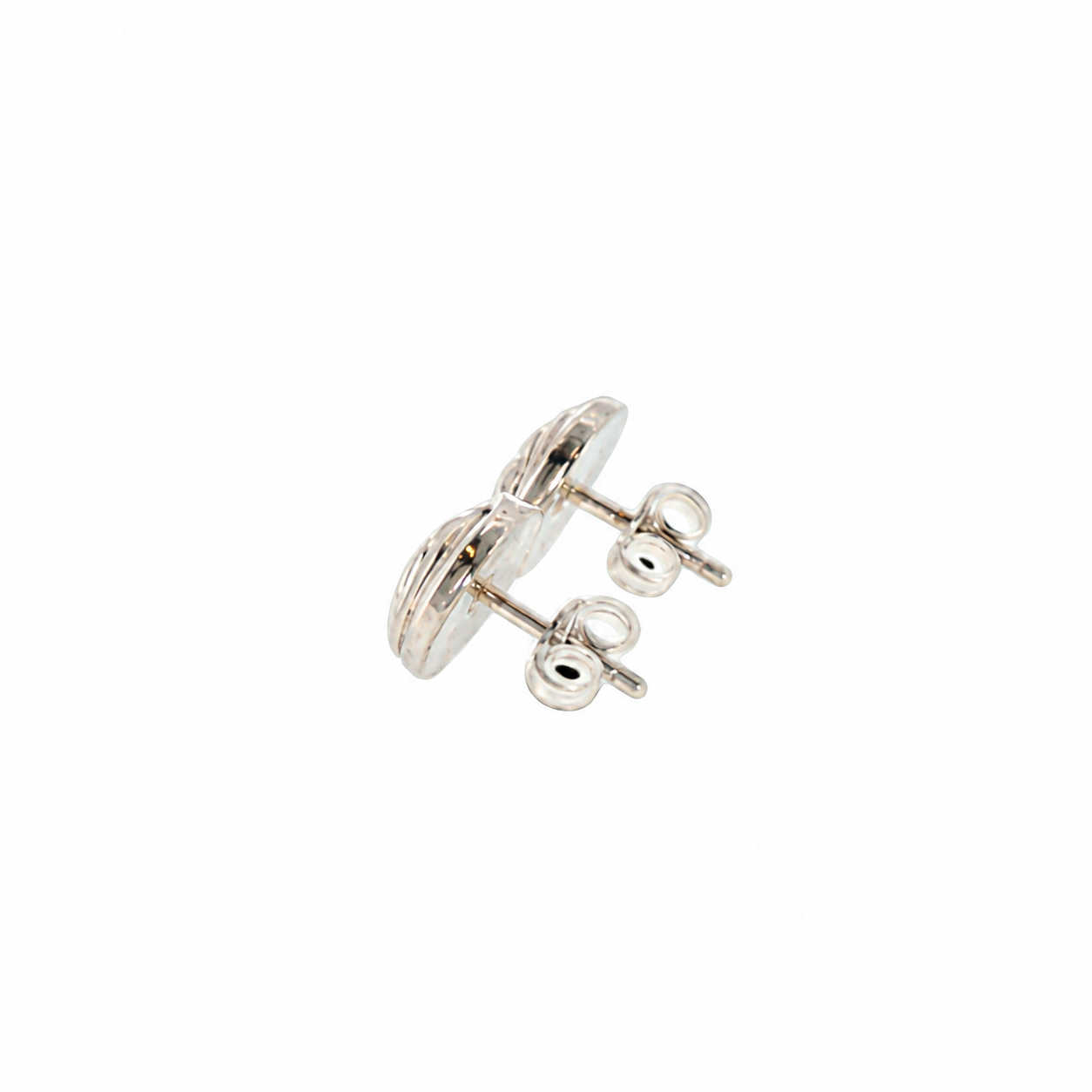 Sterling Silver Round Swirl Pattern Stud Earrings | 10mm | 1.2g #71231-38 Sterling Silver Round Swirl Pattern Stud Earrings | 10mm | 1.2g #71231-38 - Image 2