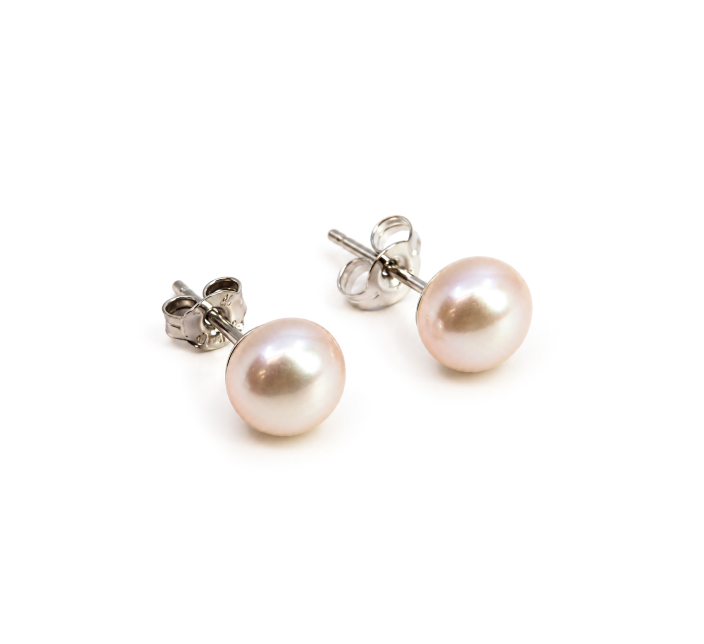 Sterling Silver White Pearl Stud Earrings | 1.1g | 7mm #72326-32 Sterling Silver White Pearl Stud Earrings | 1.1g | 7mm #72326-32