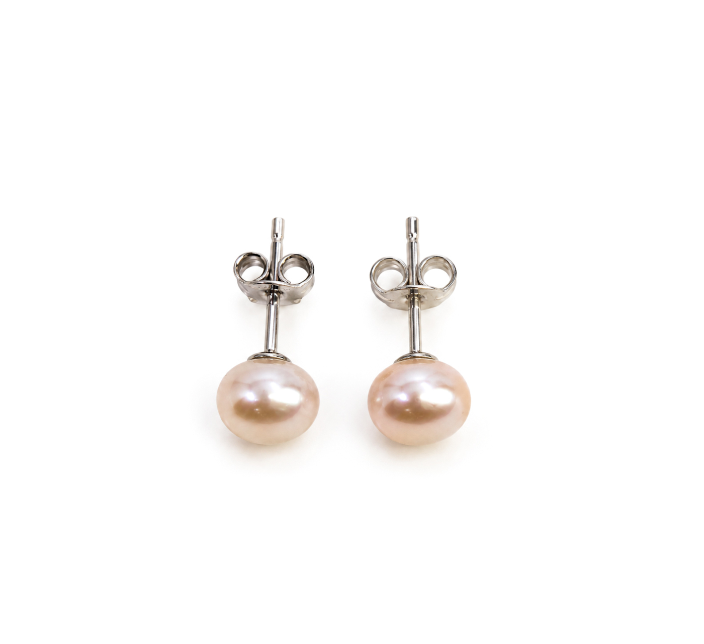 Sterling Silver White Pearl Stud Earrings | 1.1g | 7mm #72326-32 Sterling Silver White Pearl Stud Earrings | 1.1g | 7mm #72326-32 - Image 2