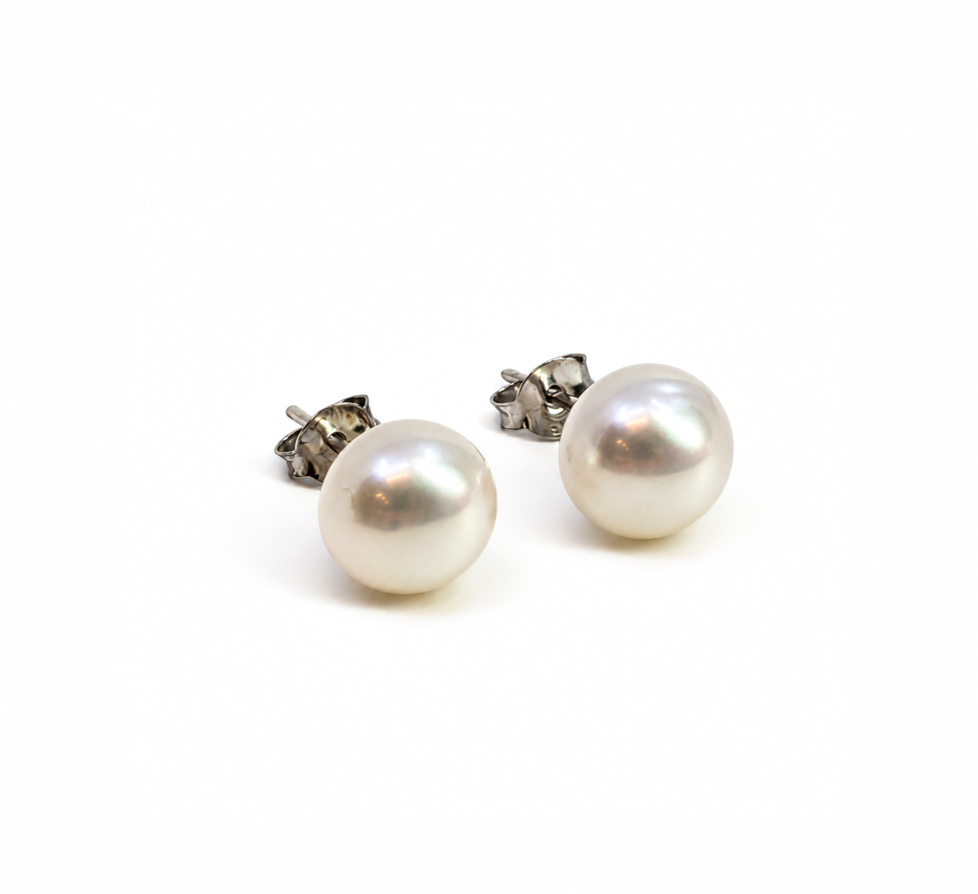 Sterling Silver White Pearl Stud Earrings | 2.1g | 9mm #72326-34 Sterling Silver White Pearl Stud Earrings | 2.1g | 9mm #72326-34