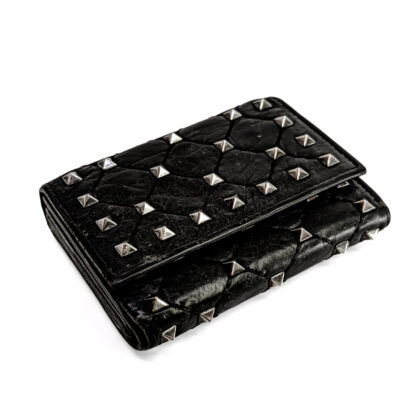 Monty's Valentino Rockstud Spike Nappa Bifold Card Holder | PR-NP54.AED.2 | Box #72239