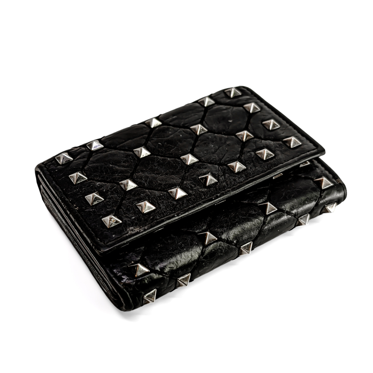 Valentino Rockstud Spike Nappa Bifold Card Holder | PR-NP54.AED.2 | Box #72239 Valentino Rockstud Spike Nappa Bifold Card Holder | PR-NP54.AED.2 | Box #72239