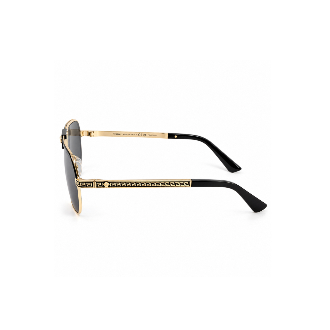 Versace VE2294 1002/81 Polarised Sunglasses | Black & Gold-Tone | 61mm ...