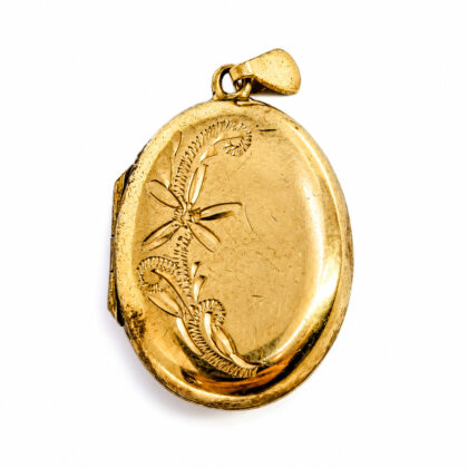 Vintage 9ct Metal-Core Oval Locket Pendant | 22.5 x 18mm #72033