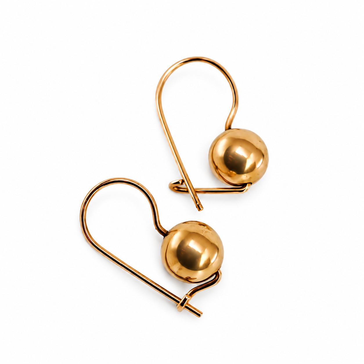 Vintage 9ct Rose Gold Ball Earrings | 1.7g | 8mm #71337 Vintage 9ct Rose Gold Ball Earrings | 1.7g | 8mm #71337